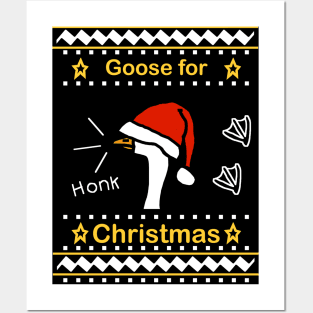 Funny Goose Ugly Christmas Sweater Posters and Art